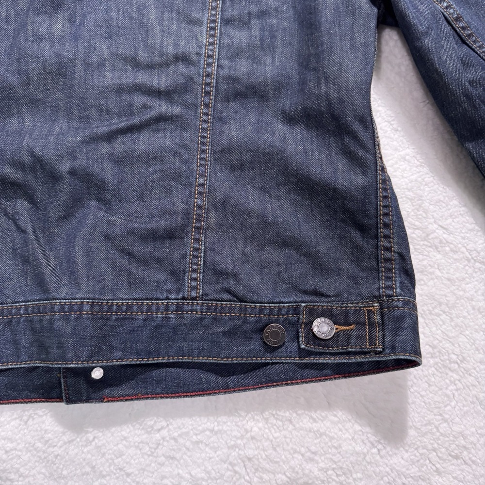 Talbots Big Patch Jean Jacket‎ Women Sz Petite Large LP Dark Blue Denim Stretch - Picture 9 of 16